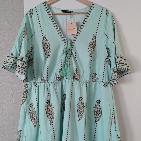 Mint Colored Midi Dress Bloomchic - Picture 3 of 3